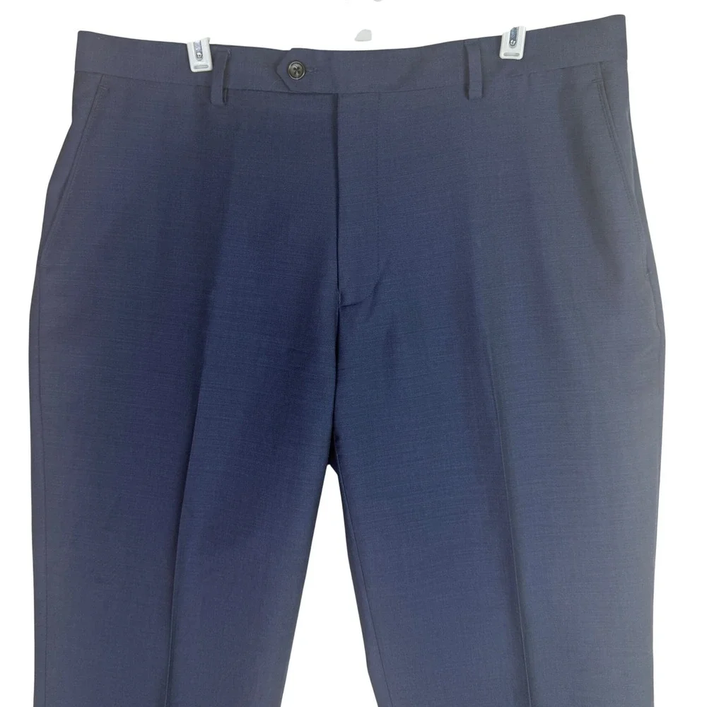 Jos. A. Bank Reserve Mens Navy Blue 100% Wool Flat Front Dress Pants 36R